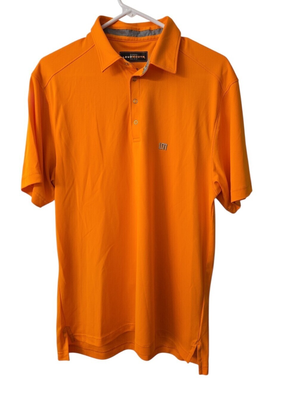 LOUDMOUTH GOLF POLO . SIZE LARGE.  ORANGE. PERFORMANCE, GOLF